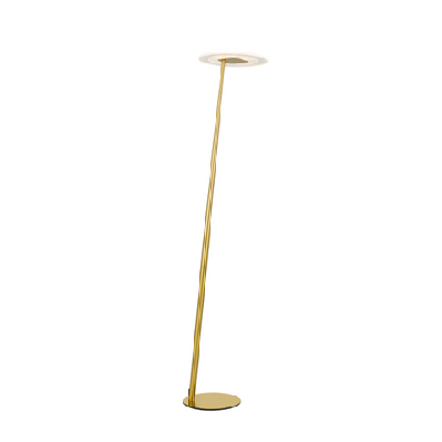 faro modern standing floor lamp light foot switch metal acrylic antique gold