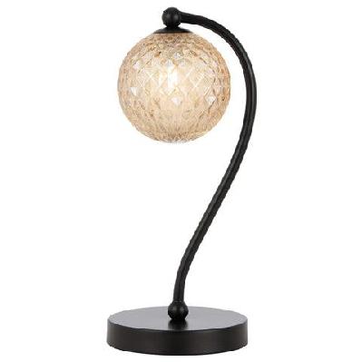 felton modern table desk lamp light glass metal amber black matte