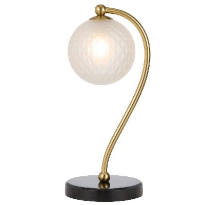 felton modern table desk lamp light glass metal antique gold black marble frost matte