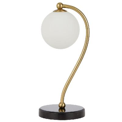 felton modern table desk lamp light glass metal antique gold black marble opal matt matte