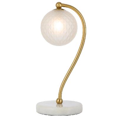 felton modern table desk lamp light glass metal antique gold frost white marble polished