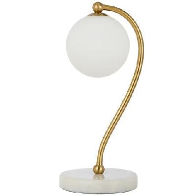 felton modern table desk lamp light glass metal antique gold opal matt white marble polished
