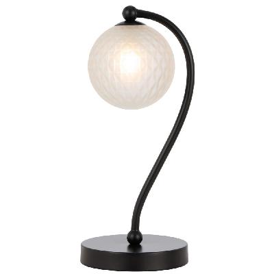 felton modern table desk lamp light glass metal black frost matte