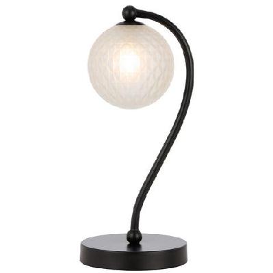 felton modern table desk lamp light glass metal black frost matte