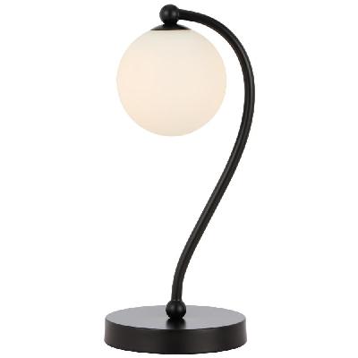 felton modern table desk lamp light glass metal black opal matt matte