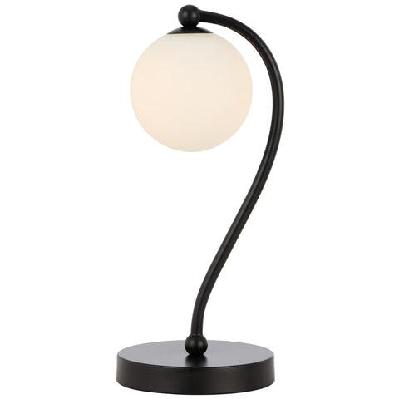 felton modern table desk lamp light glass metal black opal matt matte
