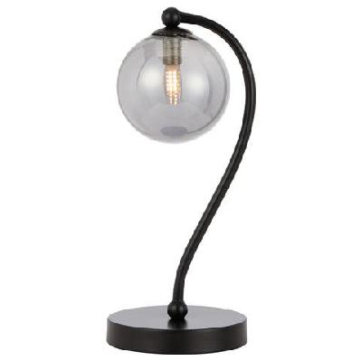felton modern table desk lamp light glass metal black smoke matte