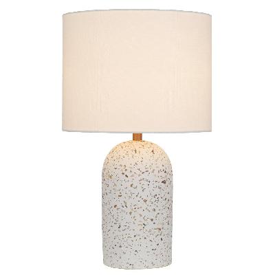 fevik industrial table desk lamp light fabric metal terrazzo ivory white
