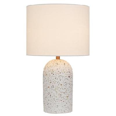 fevik industrial table desk lamp light fabric metal terrazzo ivory white