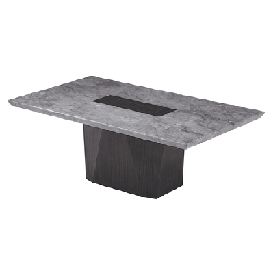 filippa marble luxurious rectangular coffee table - grey and brown