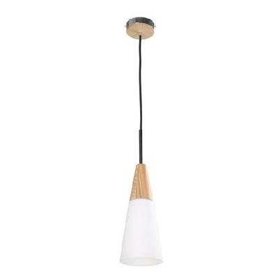 finn pendant lamp light interior es opal glass long cone with wood highlight od130mm