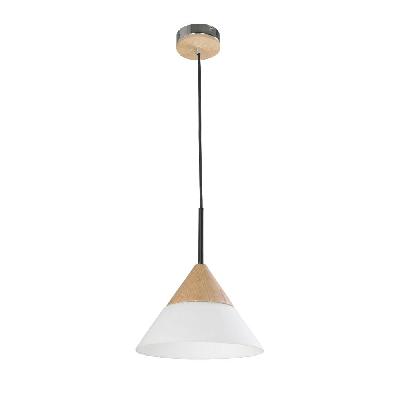finn pendant lamp light interior es opal glass small cone with wood highlight od265mm