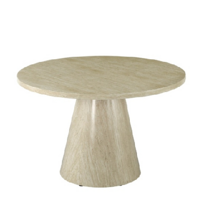 fiore round wooden kitchen dining table french fawn 120cm - natural