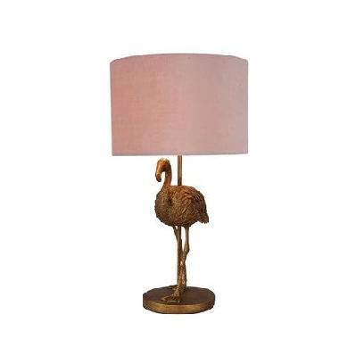 flamingo standing modern elegant table lamp desk light - gold and pink