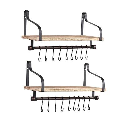 floating shelf brackets wall shelves mount display rack storage hook 2pcs