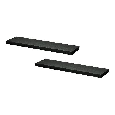 floating wall shelf set of 2 black 90cm
