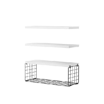 floating wall shelf set of 3 white
