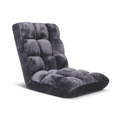 floor recliner folding lounge sofa futon couch folding chair cushion grey