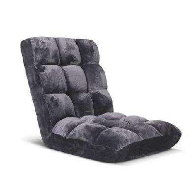 floor recliner folding lounge sofa futon couch folding chair cushion grey