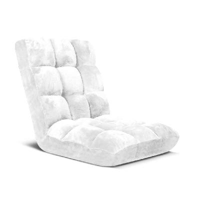 floor recliner folding lounge sofa futon couch folding chair cushion white