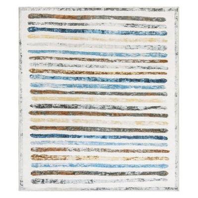 stripe floor rug short pile washable soft plush non-slip carpet – 200x230cm