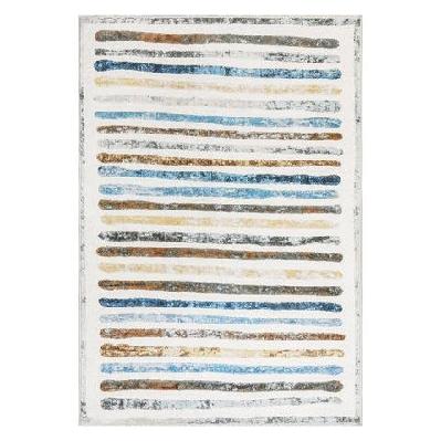 stripe floor rug short pile washable soft plush non-slip carpet 200x290cm