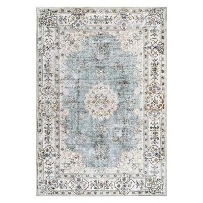 floor rug short pile washable vintage carpet soft plush non slip 200x290