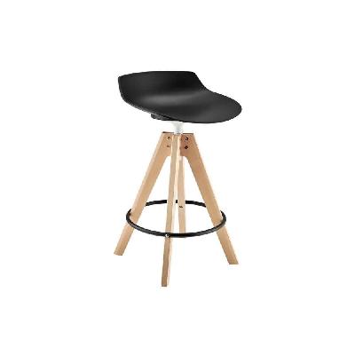 flow kitchen counter bar stool replica wooden legs - black black