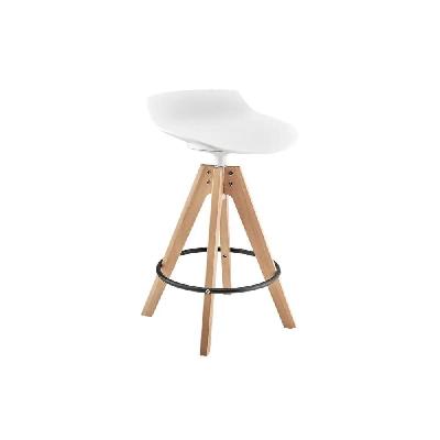 flow kitchen counter bar stool replica wooden legs - white white