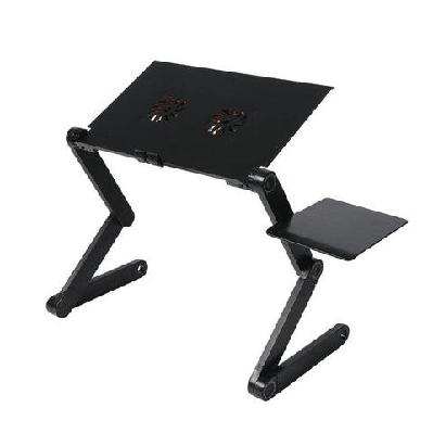 foldable laptop desk adjustable sofa table tray stand mouse pad portable cooling black