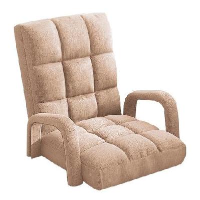 foldable lounge cushion adjustable floor lazy recliner chair with armrest khaki