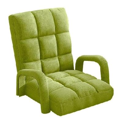 foldable lounge cushion adjustable floor lazy recliner chair with armrest yellow green