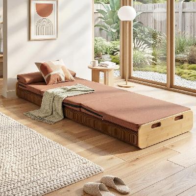 folding kraft paper bed frame with mattress and pillow 300kg capacity 200x60cm