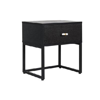 fore bedside nighstand side table w/ 1-drawer - black