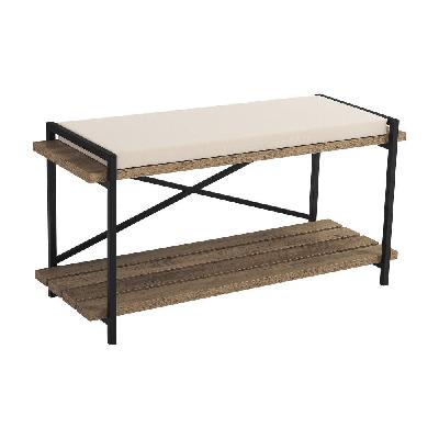 fosca wooden shoe bench rack seat cushion beige