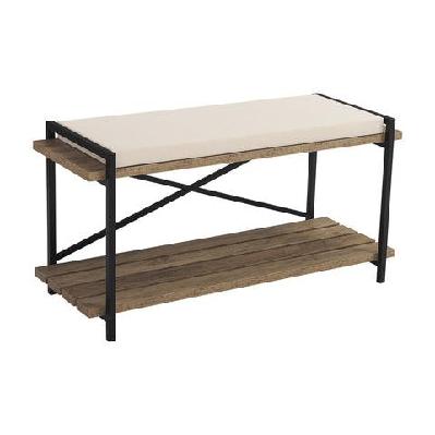 fosca wooden shoe bench rack seat cushion beige