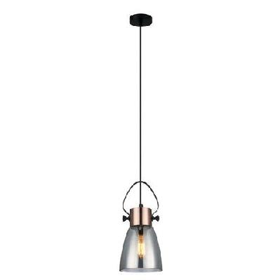 fumoso pendant lamp light interior es smoke glass ellipse with copper highlight od145mm