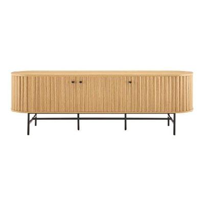 gable lowline entertainment unit tv stand storage 180cm 4-doors oak