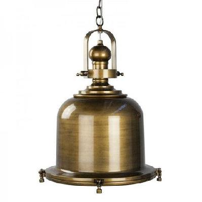 gandara classic pendant light lamp industrial bell shape chain cord- antique brass