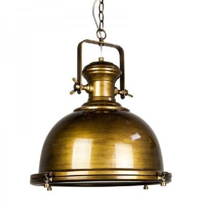 gandara classic pendant light lamp industrial bell shape chain cord 120cm - antique brass