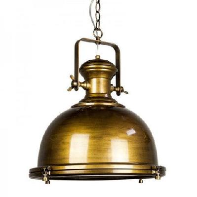 gandara classic pendant light lamp industrial bell shape chain cord 120cm - antique brass