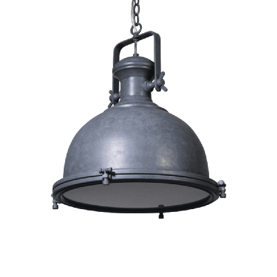 gandara classic pendant light lamp industrial bell shape chain cord 120cm - cement