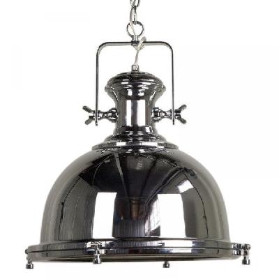 gandara classic pendant light lamp industrial bell shape chain cord 120cm - chrome