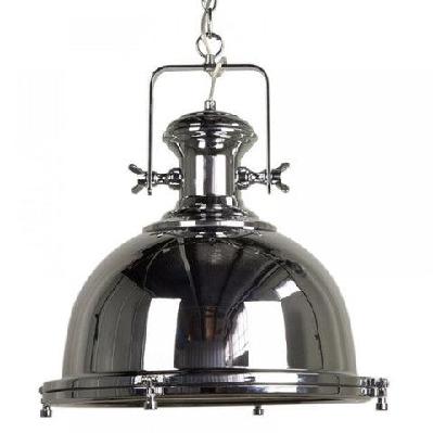 gandara classic pendant light lamp industrial bell shape chain cord 120cm - chrome