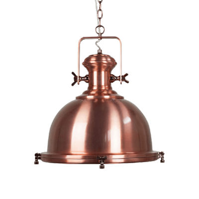 gandara classic pendant light lamp industrial bell shape chain cord 120cm - copper