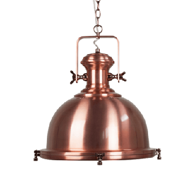 gandara classic pendant light lamp industrial bell shape chain cord 120cm - copper