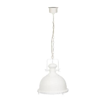 gandara classic pendant light lamp industrial bell shape chain cord 120cm - white glass chrome