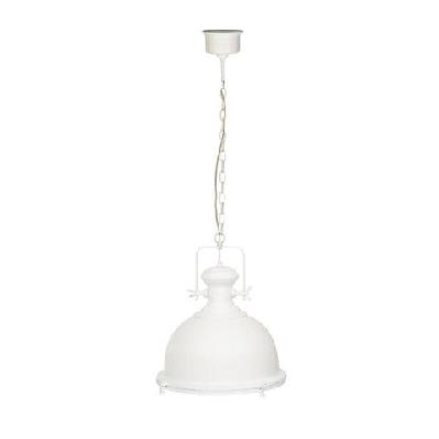 gandara classic pendant light lamp industrial bell shape chain cord 120cm - white glass chrome