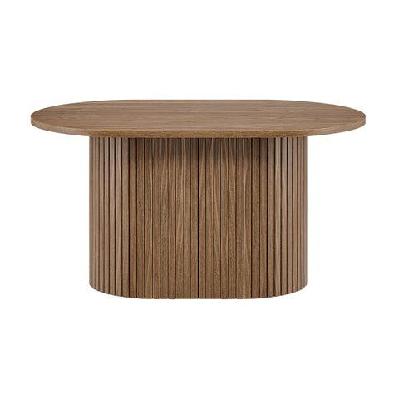 galene oval wooden coffee tea table 80cm walnut