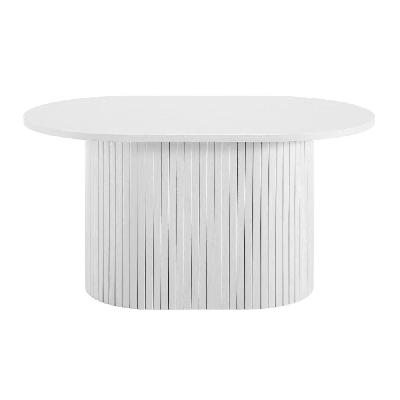 galene oval wooden coffee tea table 80cm white